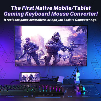 M9 5-in-1 Mobile Gaming Keyboard & Mouse Combo Pack | Wired & Bluetooth Dual Mode | Plug & Play for Android & iOS