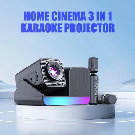 HY-360 HD Karaoke Projector with Microphone | 1080P Supported Home Theater Projector for Movies & Karaoke