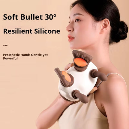 Siaasoo Neck Massager with Heat – Deep Tissue Shiatsu Massage for Neck, Shoulders, Back & Lower Abdomen (Wireless, Type-C Charging)
