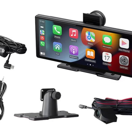 10.26” Smart Car Driving Recorder | Wireless CarPlay & Android Auto Screen with 4K Dash Cam, 1080P Backup Camera, GPS Navigation, Bluetooth & FM