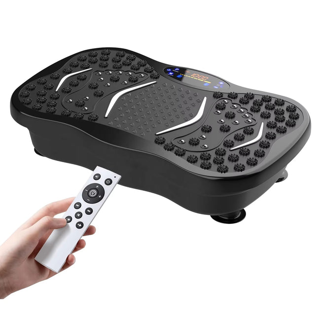 Vibration Plate Exercise Machine for Home Use | Whole Body Vibration Fitness Trainer with Bluetooth Speaker, 5 Programs & Resistance Bands