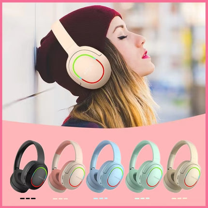 Life Studio L800 Wireless Gaming Headset with RGB LED – Bluetooth 5.1 Stereo Headphones with Mic, 40mm Bass Driver, Foldable, TF Card & 3.5mm Support