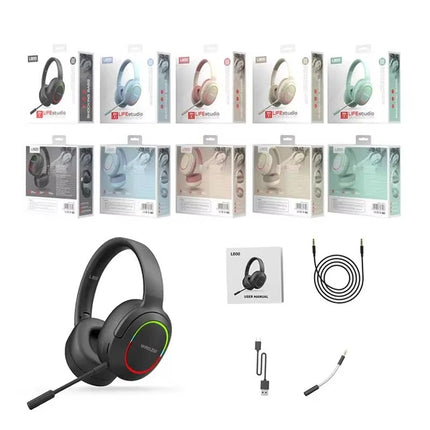 Life Studio L800 Wireless Gaming Headset with RGB LED – Bluetooth 5.1 Stereo Headphones with Mic, 40mm Bass Driver, Foldable, TF Card & 3.5mm Support
