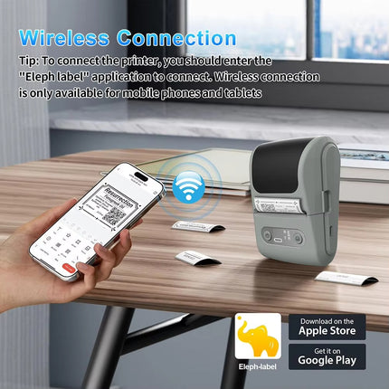 Portable Wireless Thermal Label Printer – Bluetooth Inkless Sticker & Barcode Label Maker for Home, Office & Business