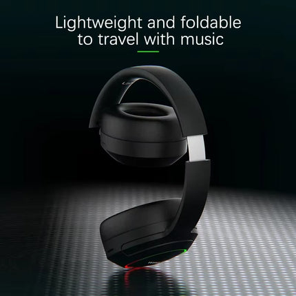 Life Studio L800 Wireless Gaming Headset with RGB LED – Bluetooth 5.1 Stereo Headphones with Mic, 40mm Bass Driver, Foldable, TF Card & 3.5mm Support