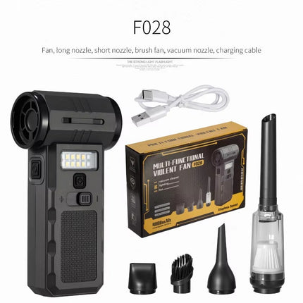 Multifunctional Violent Fan F028 – 130000RPM Cordless Electric Air Duster & Vacuum Cleaner with LED Light