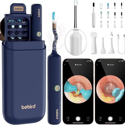 Bebird Ear Wax Removal Tool with Camera & Light – 1080P HD Smart Ear Cleaning Kit with Silicone Tips & WiFi App