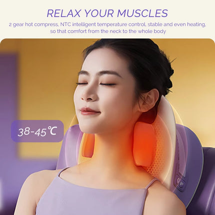 Electric Shiatsu Neck & Shoulder Massage Pillow with Heat – Kneading Cervical, Back & Waist Massager for Home Relaxation