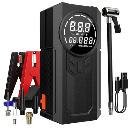 PEETTA Portable 3000A Car Jump Starter with Air Compressor | 12V Battery Booster Pack for Up to 7L Gas & 5.5L Diesel Engines
