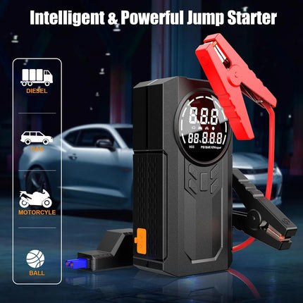 PEETTA Portable 3000A Car Jump Starter with Air Compressor | 12V Battery Booster Pack for Up to 7L Gas & 5.5L Diesel Engines