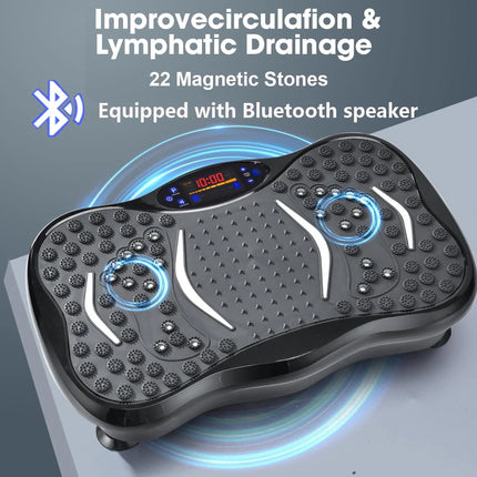 PEETTA Vibration Plate Exercise Machine with Bluetooth Speaker & Resistance Bands