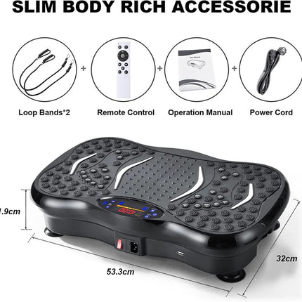 PEETTA Vibration Plate Exercise Machine with Bluetooth Speaker & Resistance Bands