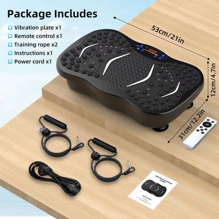 PEETTA Vibration Plate Exercise Machine with Bluetooth Speaker & Resistance Bands