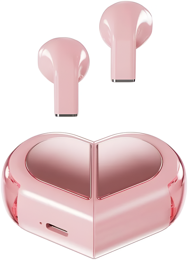 Pink Heart Wireless Earbuds – Bluetooth 5.3 | Cute Mini Earbuds | iPhone & Android