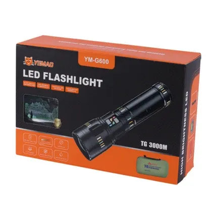 peetta-YEMAO YM-G600 LED Flashlight Long Range Rechargeable Torch online store UAE