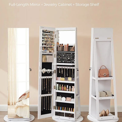 Mirror with makeup organizer and accessories organizer
