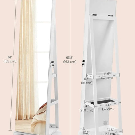Mirror with makeup organizer and accessories organizer